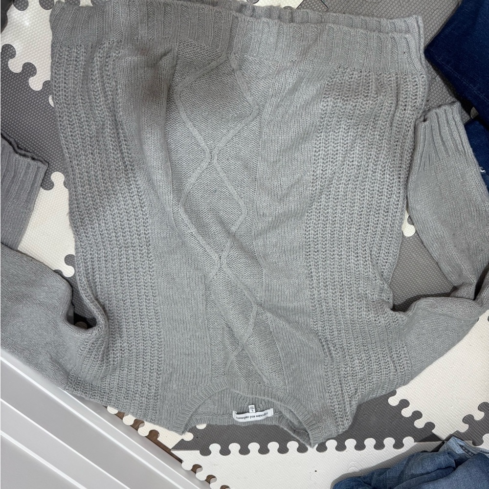 Cupcakes and Cashmere Gray Cable Knit Sweater